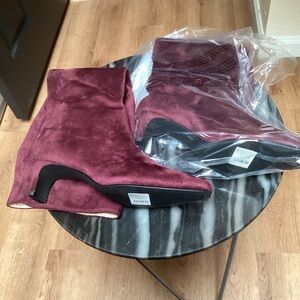 Banana Republic Vegan Slouch Boots - Deep Wine, size 8.5